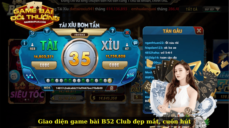 Giao diện game bài B52 Club đẹp mắt, cuốn hút